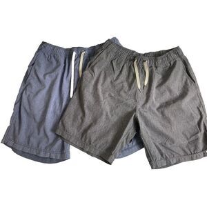 Fair Harbor Lot Of 2 Men’s Size L Swim Trunk Shorts 7” Inseam Blue Gray